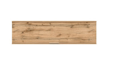 Wall Storage Cabinet Bedroom Lift Up Door Overbed Floating Unit 135cm Oak Effect Zele