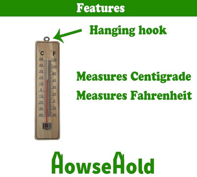 Wall Thermometer for Indoor and Outdoor Use Ideal for Garden Pack of 2 - 3
