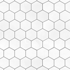 Wall Tile Hexagon 30.5x30.5cm White 5 Tiles Per Pack