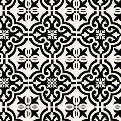 Wall Tile Motif 30.5x30.5cm Black 5 Tiles Per Pack