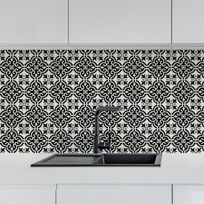 Wall Tile Motif 30.5x30.5cm Black 5 Tiles Per Pack