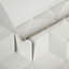 Wallpaper 3D Geometric Feature Wall White Cube Illusion Funky Modern Vinyl Coat