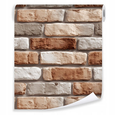 Wallpaper For Living Room Bedroom Kitchen Bricks Abstract Non-Woven Modern Rolle 10 m x 50 cm + Paste