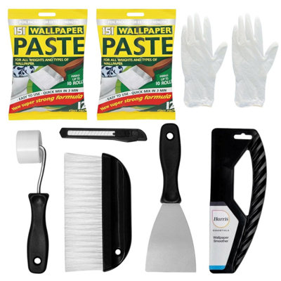 Wallpaper Paste Kit - Set Includes 2x10 Roll Adhesive Wallpaper Paste ...