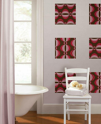 Wallpops 4 x Large Self-Adhesive Geometric Pink Circles Wall Stickers