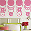 Wallpops 4 x Large Self-Adhesive Pink Floral Circles Wall Stickers