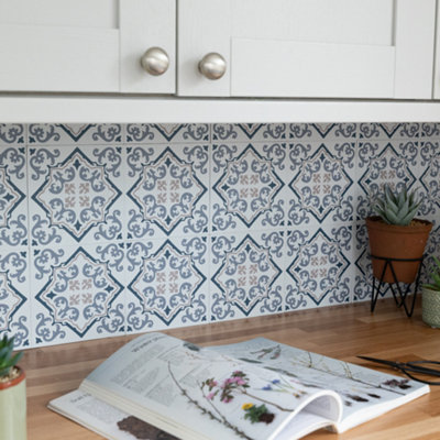Wallpops Alina Self-Adhesive Vinyl Wall Tiles 15.24cm(W) 15.24cm(H) 1.2mm(D) Pack of 12 (0.28sqm)