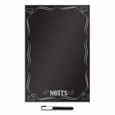 Wallpops Black & White Bistro Notes Peel & Stick Dry Erase Message Board