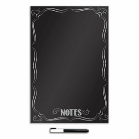 Wallpops Black & White Bistro Notes Peel & Stick Dry Erase Message Board
