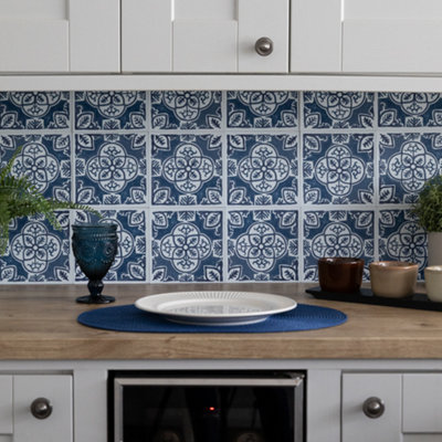 Wallpops Caeli Self-Adhesive Vinyl Wall Tiles 15.24cm(W) 15.24cm(H) 1.2mm(D) Pack of 12 (0.28sqm)