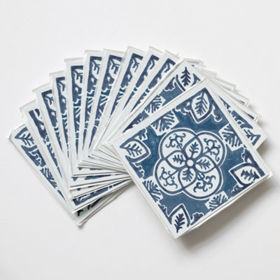 Wallpops Caeli Self-Adhesive Vinyl Wall Tiles 15.24cm(W) 15.24cm(H) 1.2mm(D) Pack of 72 (1.67sqm)