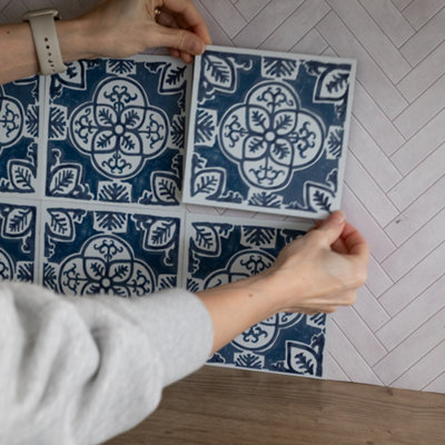 Wallpops Caeli Self-Adhesive Vinyl Wall Tiles 15.24cm(W) 15.24cm(H) 1.2mm(D) Pack of 72 (1.67sqm)