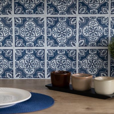 Wallpops Caeli Self-Adhesive Vinyl Wall Tiles 15.24cm(W) 15.24cm(H) 1.2mm(D) Pack of 72 (1.67sqm)