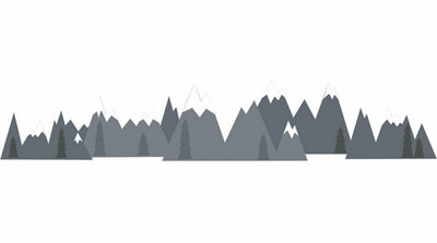 Wallpops Grey & White Mountain Range Peel & Stick Wall Art Stickers