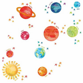Wallpops Kids Children's Planets Galaxy Solar System Peel & Stick Wall Art Stickers