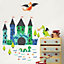Wallpops Kids Lucky Dragons Castle Peel & Stick Wall Art Stickers