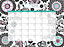 Wallpops Large Floral Self-Adhesive Dry Erase Write On Monthly Wall Calendar