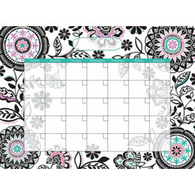Wallpops Large Floral Self-Adhesive Dry Erase Write On Monthly Wall Calendar