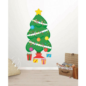 Wallpops Large Self-Adhesive Christmas Tree & Presents Wall Art Stickers