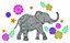 Wallpops Large Self-Adhesive Elephant Colourful Flowers Wall Art Stickers