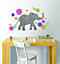 Wallpops Large Self-Adhesive Elephant Colourful Flowers Wall Art Stickers