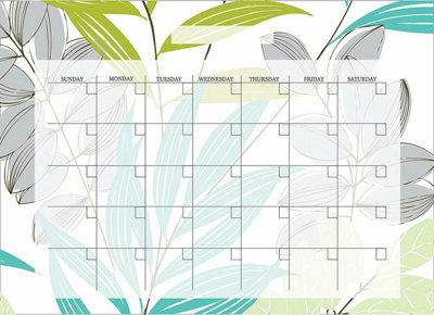 Wallpops Leaves Large Self-Adhesive Dry Erase Write On Monthly Wall Calendar