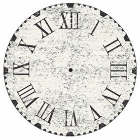 Wallpops White, Grey & Black Large Vintage Roman Numeral Clock Wall Sticker