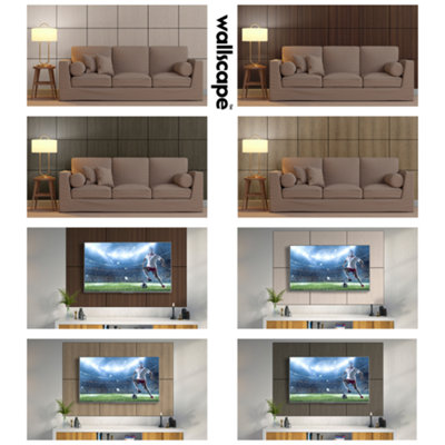 wallscape Decorative Wall Panels Square 600mm x 600mm - Dark Ebony Wood ...