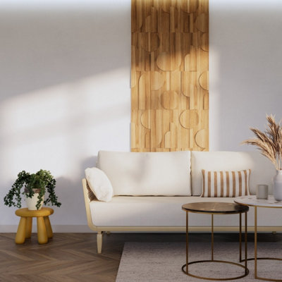 Wallsupply UltraWood Deco Curved Wall Cladding 3D Teak Wood Panels ...