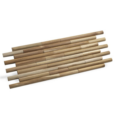 Wallsupply UltraWood Reeded Round Reclaimed Solid Teak Wood Panels ...