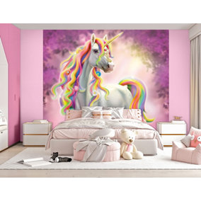 Walltastic Gemstone Unicorn Multicolour Smooth Wallpaper Mural 8ft high x 10ft wide
