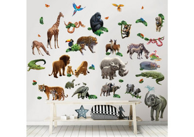 Walltastic Jungle Adventure Multicolour Room Décor Sticker Kit