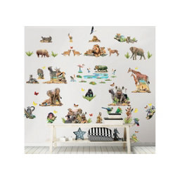 Walltastic Jungle Safari Multicolour 3D effect Self-adhesive Room décor kit (H)180mm (L)375mm (W)80mm
