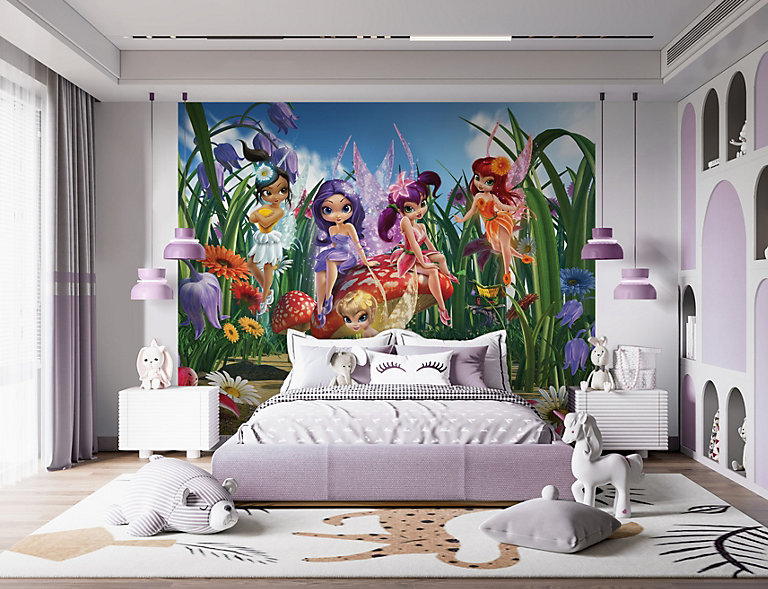 Walltastic Magical Fairies Multicolour Smooth Wallpaper Mural 8ft high x  10ft wide | DIY at B&Q