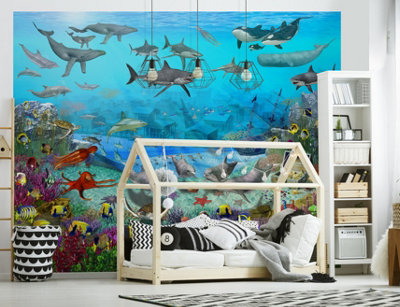 Walltastic Sea Adventure Multicolour Smooth Wallpaper Mural 8ft high x 10ft wide