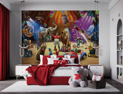 Walltastic The Circus Multicolour Smooth Wallpaper Mural 8ft high x 10ft wide