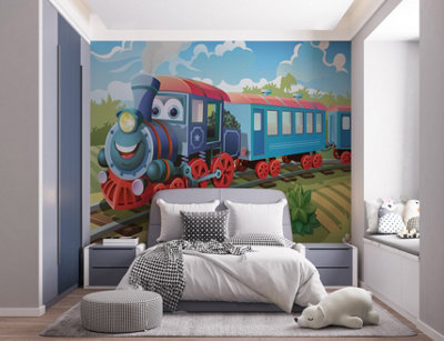 Walltastic Traintastic Multicolour Smooth Wallpaper Mural 8ft high x 10ft wide