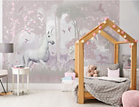 Walltastic Unicorn Forest Multicolour Smooth Wallpaper Mural 8ft high x 10ft wide