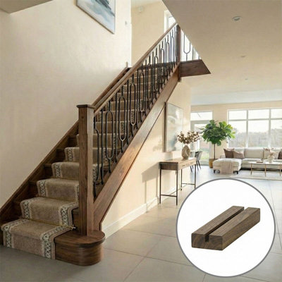 Walnut Baserail Modern 3.6m 13mm Groove For Square Metal Spindles UK ...