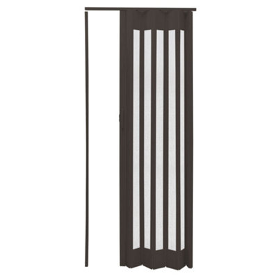 Walnut Effect PVC Folding Accordion Door Interior Sliding Doors 81cm W x 203cm H