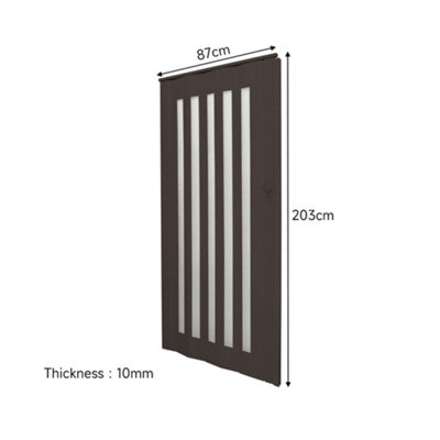 Walnut Effect PVC Folding Accordion Door Interior Sliding Doors 87cm W x 203cm H