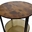 Walnut Effect Side Table With Linen Storage Basket