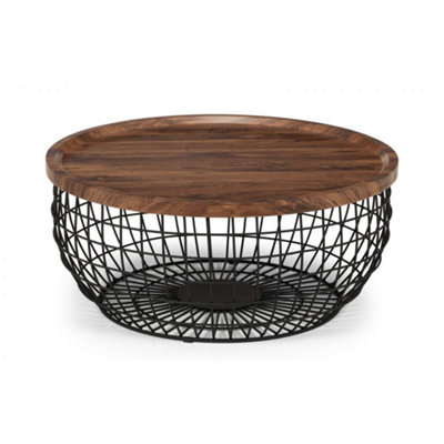 Walnut Effect Storage Coffee Table