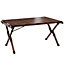 Walnut Outdoor Foldable Low Wooden Table with Carrying Bag for Picnic and Camping 90cm W x 60cm D x 44cm H