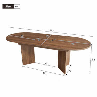 Walnut Oval Extendable Dining Table 120-160cm - Modern Wood Grain Finish, Seats 4-6