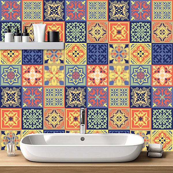 Walplus Peel and Stick Wall Tile Sticker Kitchen Bathroom Backsplash Splashback Tile Paint Stick on Tile Daliah Blue and Turquoise Mediterranean Walplus Peel and Stick Wall Tile Sticker Kitchen Bathroom Backsplash Splashback Tile Paint Stick on Tile Daliah Blue and Turquoise Mediterranean