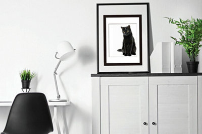 Walplus 2in1 Black Cat thinking Poster Multicoloured - 3