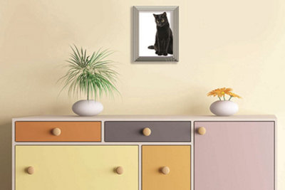 Walplus 2in1 Black Cat thinking Poster Multicoloured - 1