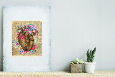Walplus 2in1 Flowery Heart Poster Multicoloured