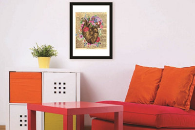 Walplus 2in1 Flowery Heart Poster Multicoloured